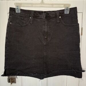 Madewell Size 31 Stretch Denim Black Wash Women's Jean Mini Skirt Pockets Casual